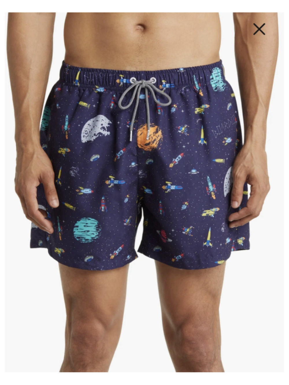 Boardies Apparel Rocket Navy Swim Trunks Size Medium stars Space